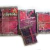Kit com 4 cadernos indianos artesanais patchwork rosa