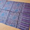 Pashimina indiana de cashmere estampado com listras roxo e outras cores