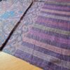 Pashimina indiana de cashmere estampado com listras roxo e outras cores