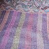 Pashimina indiana de cashmere estampado com listras roxo e outras cores