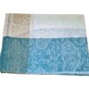 pashmina de cashmere indiana azul turquesa queimado com creme e fendi