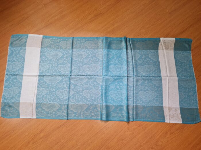 Pashimina indiana de cashmere estampa paisleys turquesa queimado