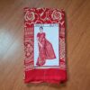 Saree indiano vermelho estampado para festas indianas