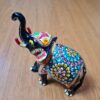 Elefante de metal esmaltado com técnica cloisonné 13cm marinho e color