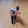 Elefante de metal esmaltado com técnica cloisonné 13cm marinho e color