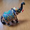 Elefante de metal esmaltado com técnica cloisonné 13cm marinho e color