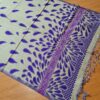 Echarpe indiana algodão com viscose dupla face bege e roxo