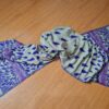 Echarpe indiana algodão com viscose dupla face bege e roxo