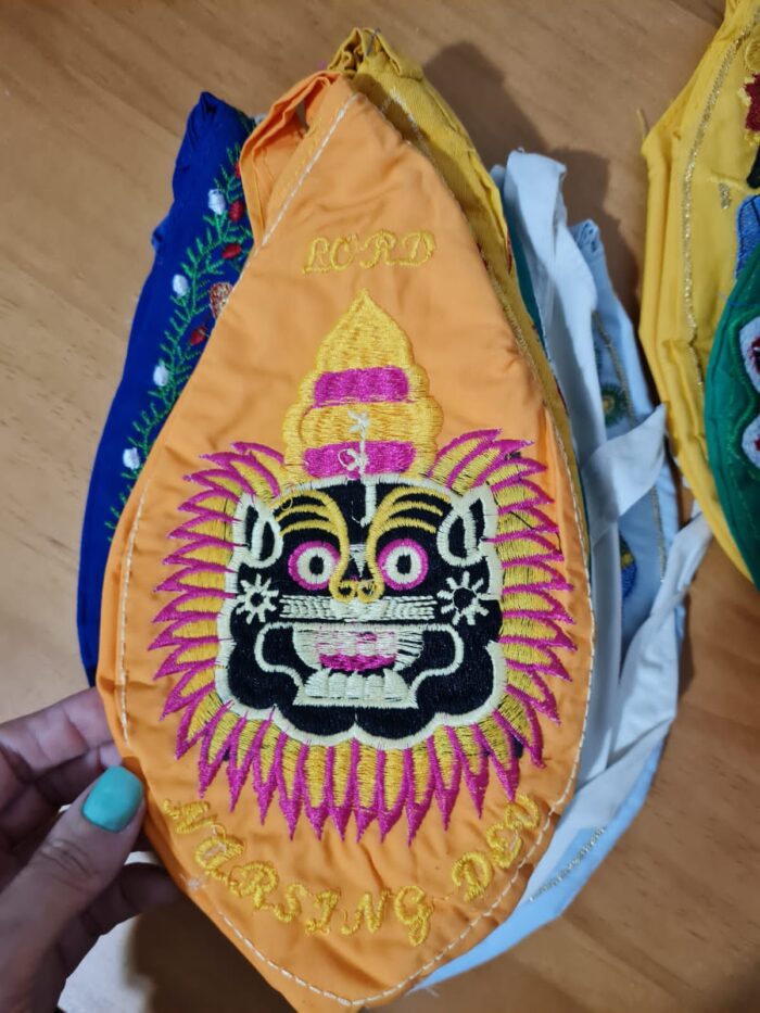 Narasimha bolsinha de japamala bordado fabricado na Índia