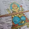 Caderno artesanal indiano estampa de Ganesha 20x15cm lilás claro