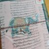 Caderno artesanal indiano estampa de elefante 20x15cm rosa claro