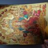 Folha laminada dourada Deusa Lakshmi Saraswati Ganesha e Lord Kubera 30 x 21 cm
