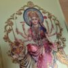Folha laminada dourada para decorar Deusa Durga II 30 x 21cm