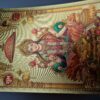 Folha laminada dourada para enquadrar e pendurar Deusa Lakshmi em lótus 30 x 21 cm