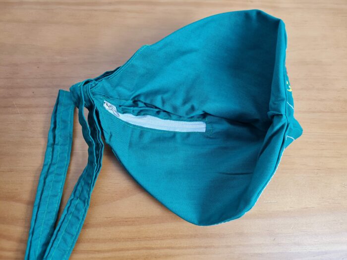 Japamala Bead Bag estampa bordada de Narasimha verde