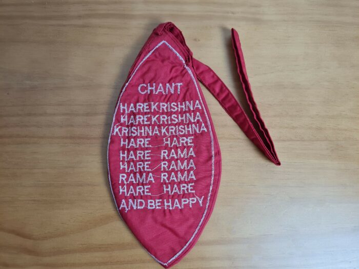 Bolsinha de Japamala estampa bordada de shankha de Krishna