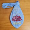 Bolsinha de Japamala estampa bordada de Krishna azul claro