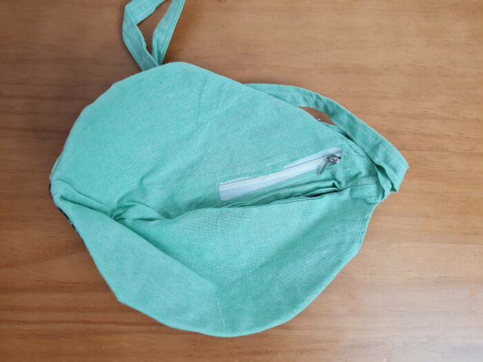 Bolsinha de Japamala estampa de Radha & Krishna verde água