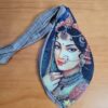 Bolsinha de japamala (bead bag) com estampa de Radha (Radharani) estampa colorida.