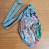 Bolsinha de japamala (bead bag) com estampa de Radha & Krishna em brim