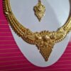 Conjunto completo de semi joia clássica indiana dourado