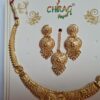Conjunto completo de semi joia clássica indiana dourado