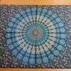 colcha indiana de mandala marinho e turquesa, 2,10m em algodão