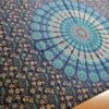 Panô indiano de algodão estampa de mandala marinho e turquesa 2,10m