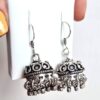 20240103_124641 Brinco indiano design Jhumka circle prateado com guizos