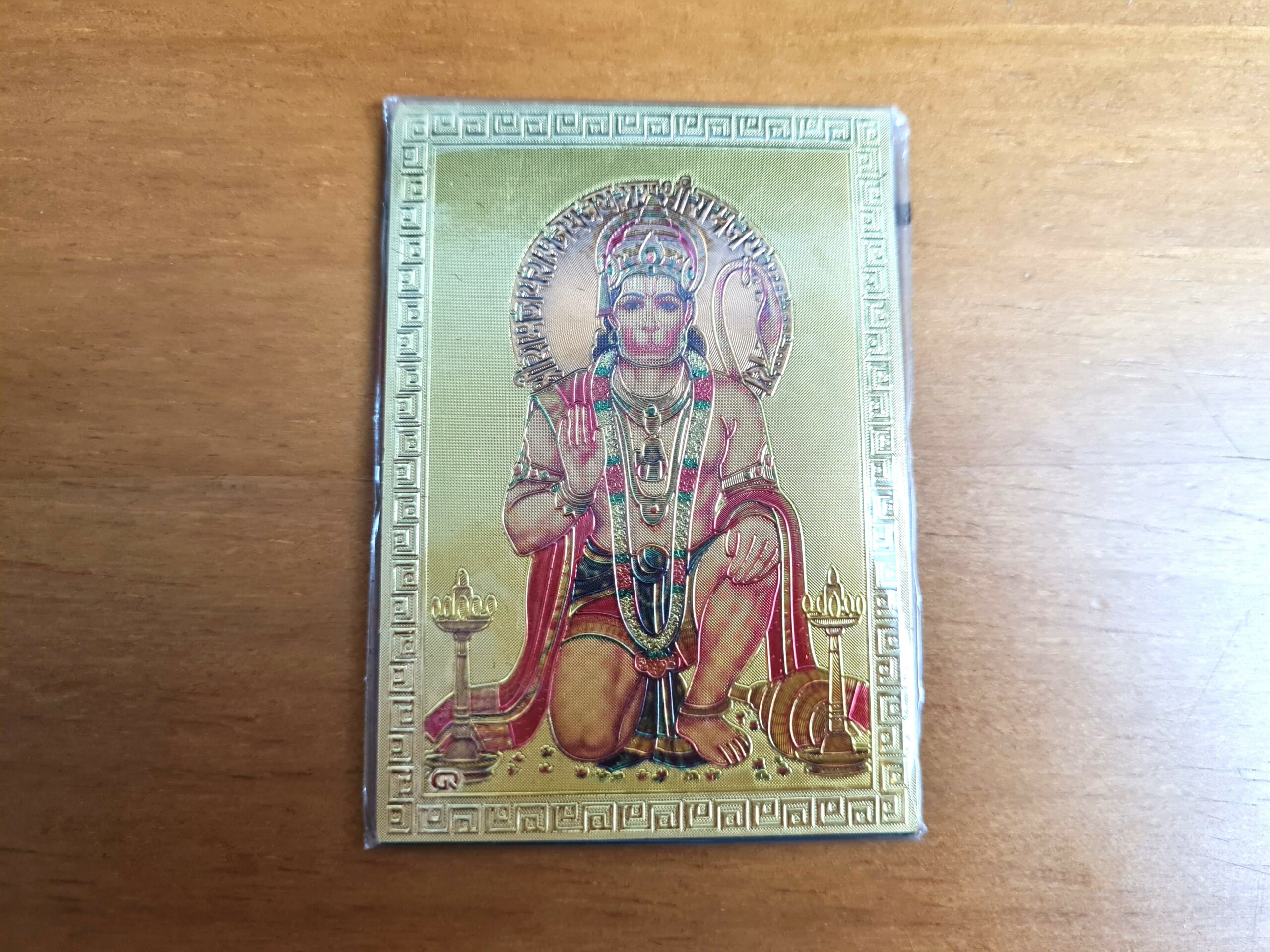 Ímã de geladeira dourado com o Deus Macaco Hanuman