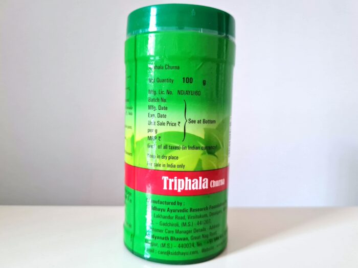 Triphala Churna (Triphala em pó) da Baidyanath Nagpur 100g