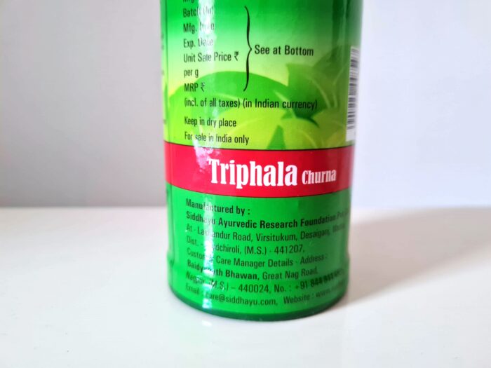 Triphala Churna (Triphala em pó) da Baidyanath Nagpur 100g