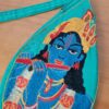 Bolsinha de Japamala estampa bordada de Krishna verde
