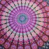Panô indiano de algodão estampa de mandala marinho e rosa 2,10m