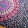 Panô indiano de algodão estampa de mandala marinho e rosa 2,10m