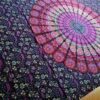 Panô indiano de algodão estampa de mandala marinho e rosa 2,10m