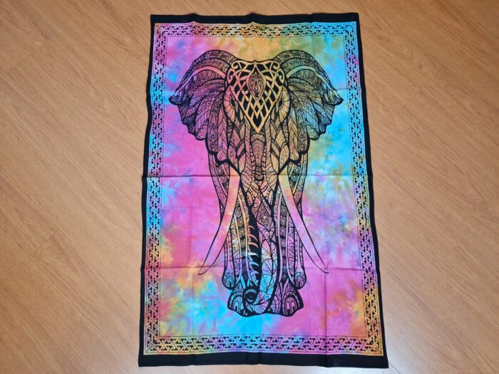 Painel de tecido Elefante Indiano colorido 110cm