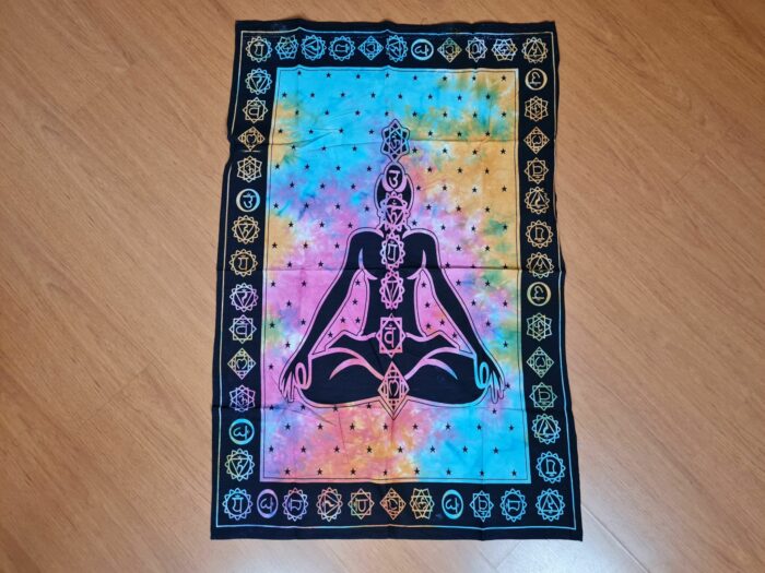 Painel de tecido 7 Chakras Human colorido 110cm