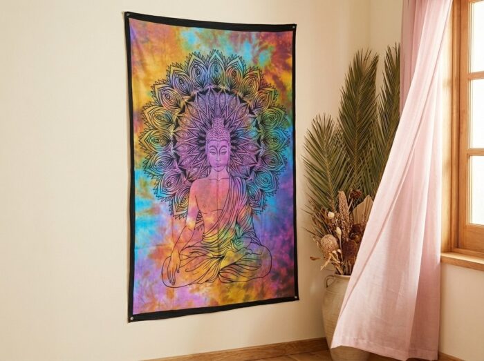 Painel de tecido Buda colorido 110cm