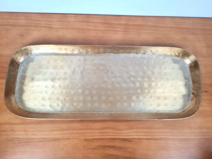 Centro de Mesa indiano design ancestral em alumínio dourado 48cm