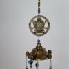 Sino dos ventos de metal com imagem de Ganesha e pedras de Olho Grego 55cm