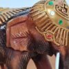 Elefante indiano grande de madeira com pintura à mão 17cm