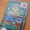 Caderno artesanal indiano estampa de Ganesha 13x8cm verde
