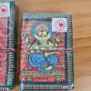 Kit com 4 cadernos indianos artesanais estampa de Ganesha laranja coral