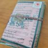 Caderno indiano artesanal estampa de elefante rosa claro 15x10cm