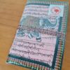 Caderno indiano artesanal estampa de elefante rosa claro 13x8cm