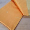 Sari indiano algodão com viscose liso laranja com barra de Jacquard dourado