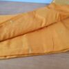 Sari indiano algodão com viscose liso laranja com barra de Jacquard dourado