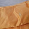 Sari indiano algodão com viscose liso laranja com barra de Jacquard dourado