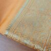 Sari indiano algodão com viscose liso laranja com barra de Jacquard dourado